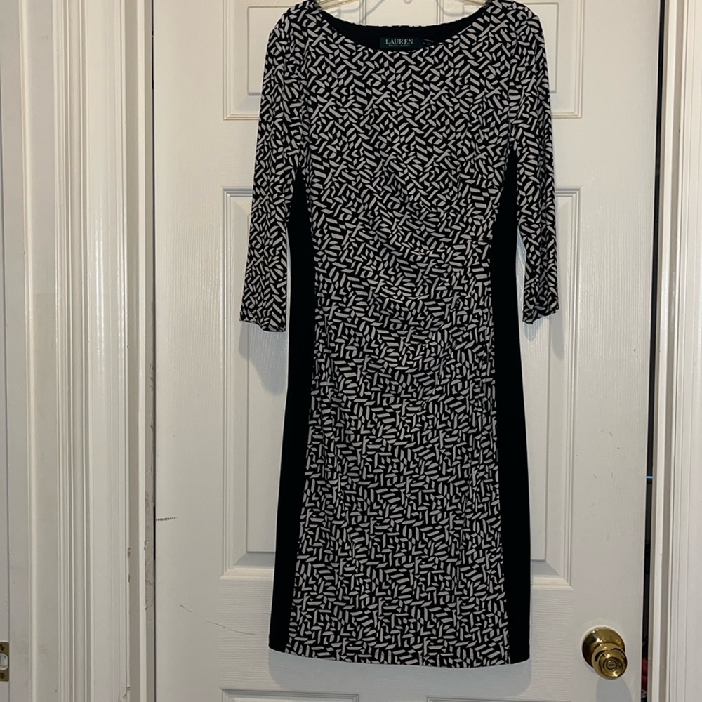Ralph Lauren black and white sheath style dress